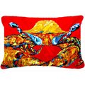Jensendistributionservices 12 x 16 In. Crab Fat and Sassy Indoor & Outdoor Fabric Decorative Pillow MI2554102
